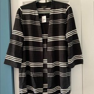 J. Jill Wearever Flared-Sleeve Long Jacket Black